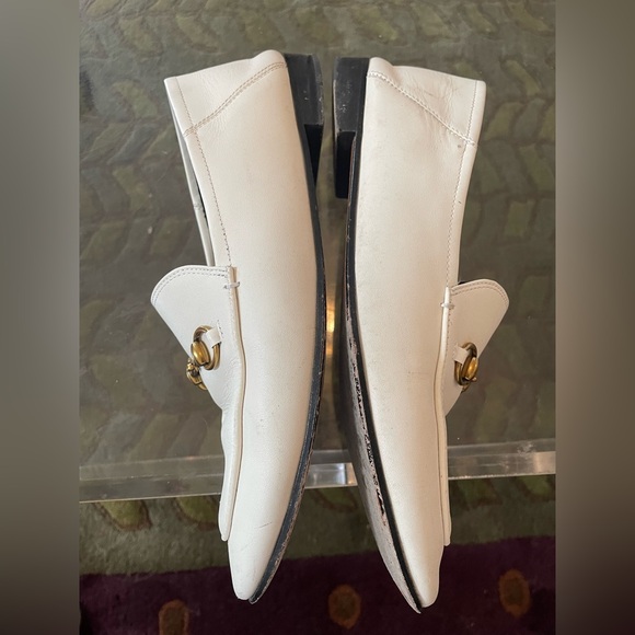 Gucci Women White Leather Loafers Horsebit Buckle - Picture 4 of 8
